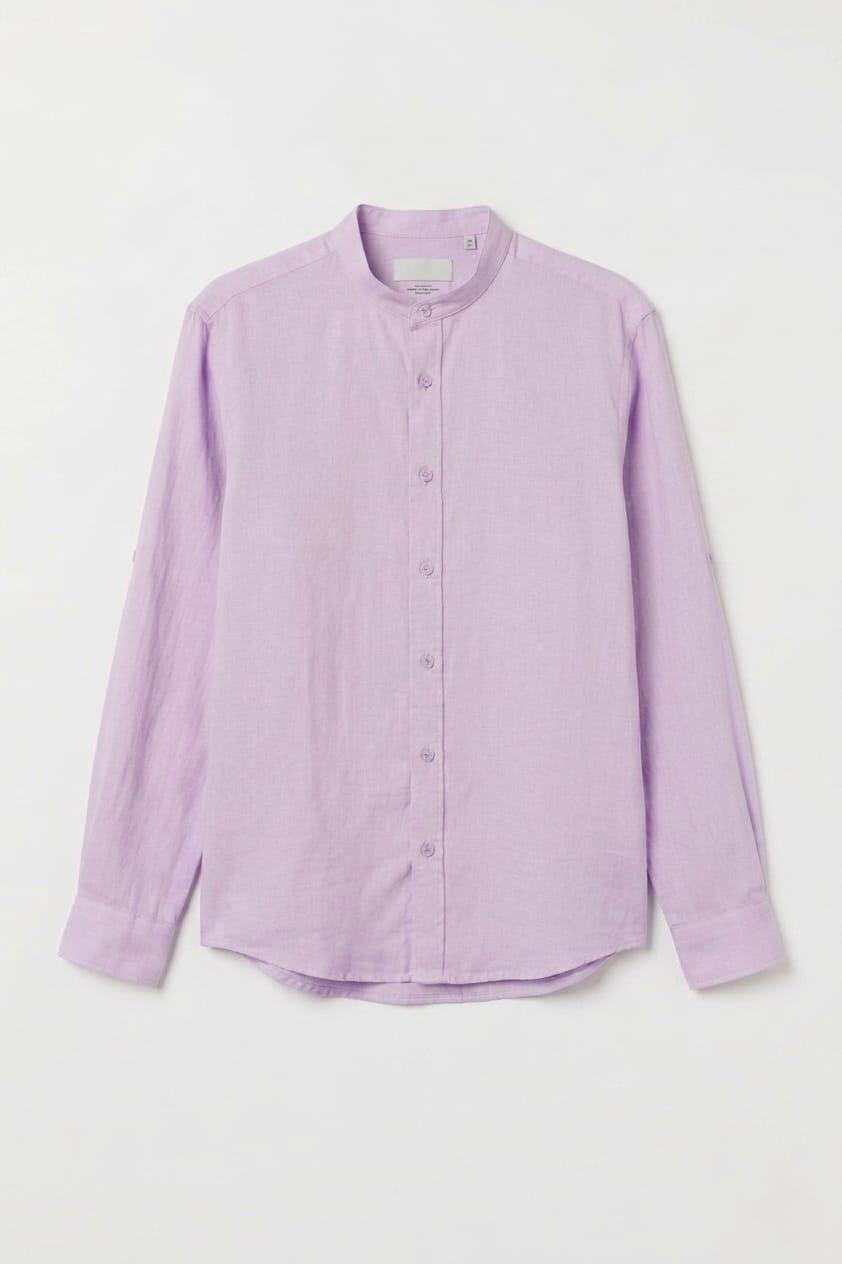 Light purple shirt on a white background