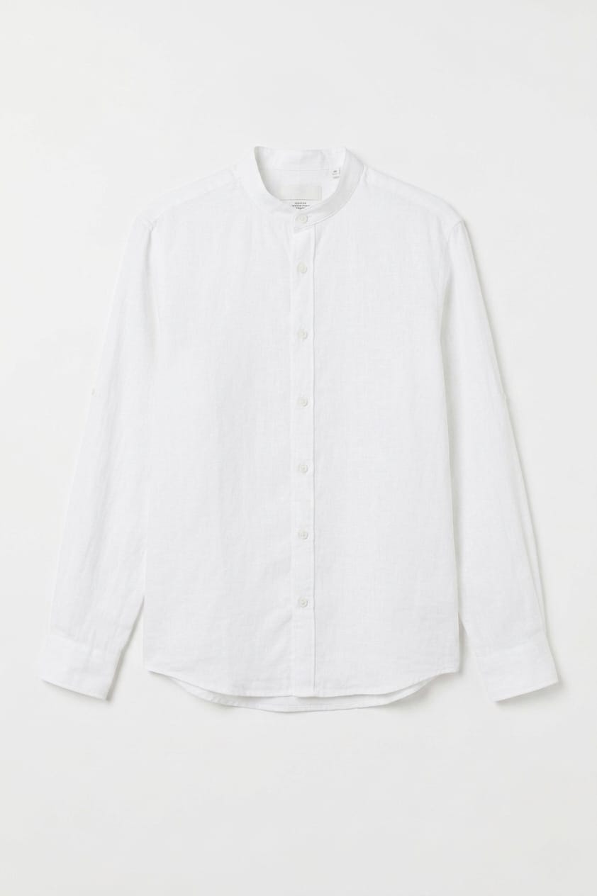 White shirt on a light gray background